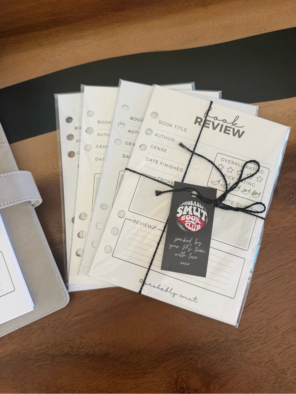 Probably Smut Silver Ring-Binder Book Review Notebook